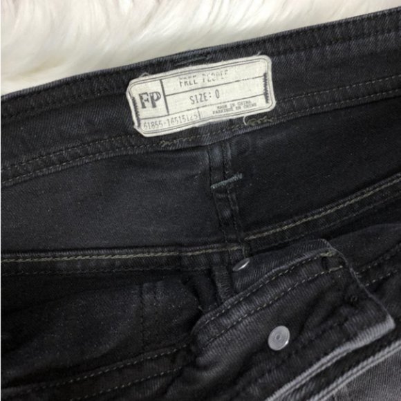 Free People Denim - Free People Destroyed Skinny Jeans Black 0